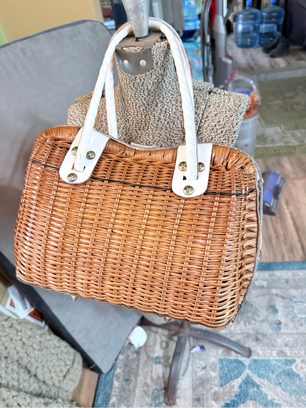 Patricia Nash Lucena Spring Wicker Twist Satchel - Picture 8 of 8